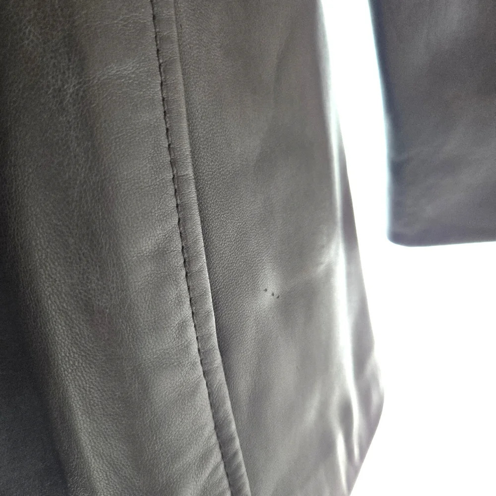 Chocolate Knoles & Carter Leather 3/4 Coat EUC 🍫 - Picture 13 of 16